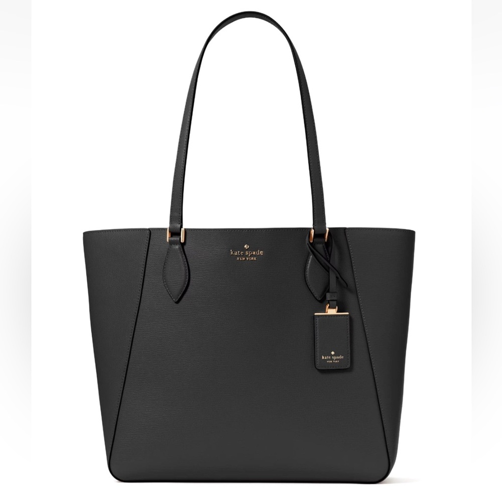 New Kate Spade Poppy Large Leather Tote Black